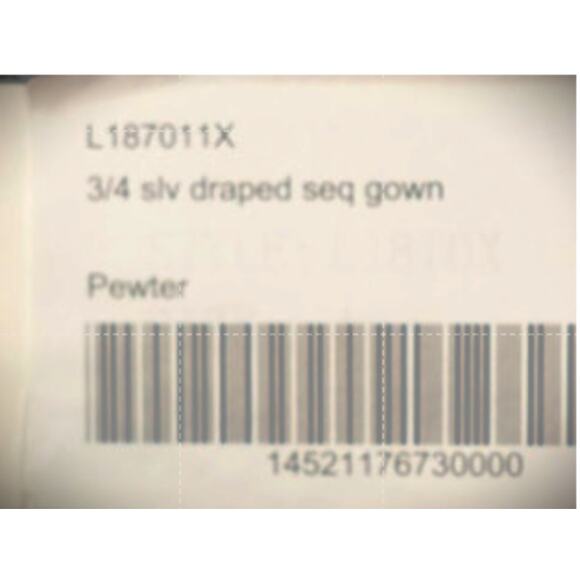 Rene Ruiz Evening Gown Sequin Dress Women sz 4 Pewter Shimmer Draped Formal NWT - Picture 7 of 8